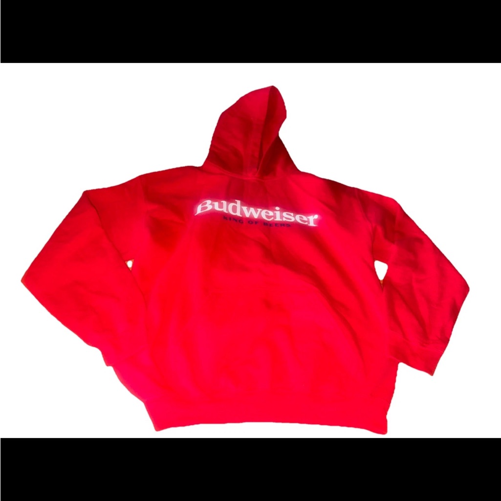 Budweiser Officially Licensed Label Hoodie Red Medium